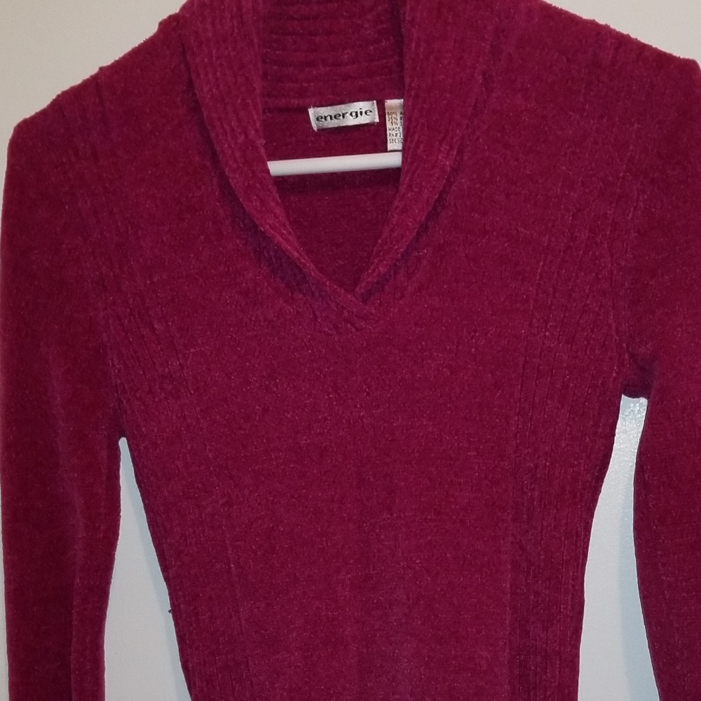 Energie NWT Chenille V-Neck Sweater Size M Juniors